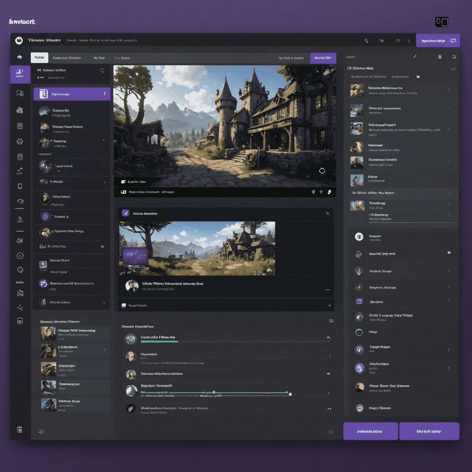 Twitch Studio setup wizard and main interface, showing stream settings and chat integration